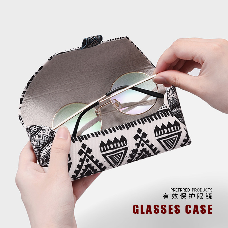 眼镜盒便携高级感民族风个性ins艺术少女防压近轻便视墨镜眼睛盒