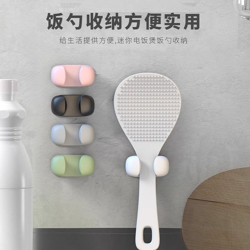 饭勺收纳架厨房壁挂电饭煲饭铲置物架硅胶挂钩不粘米饭勺子放置架,家庭/个人清洁工具,粘钩,淘宝优惠券,粉丝福利购,淘宝优惠卷