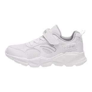安踏童鞋男童白色运动鞋儿童小白鞋女童春秋透气跑鞋大童网面鞋子
