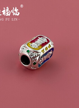 足银999DIY配件珐琅彩金刚杵隔珠配件用于编手串编手链编项链好看