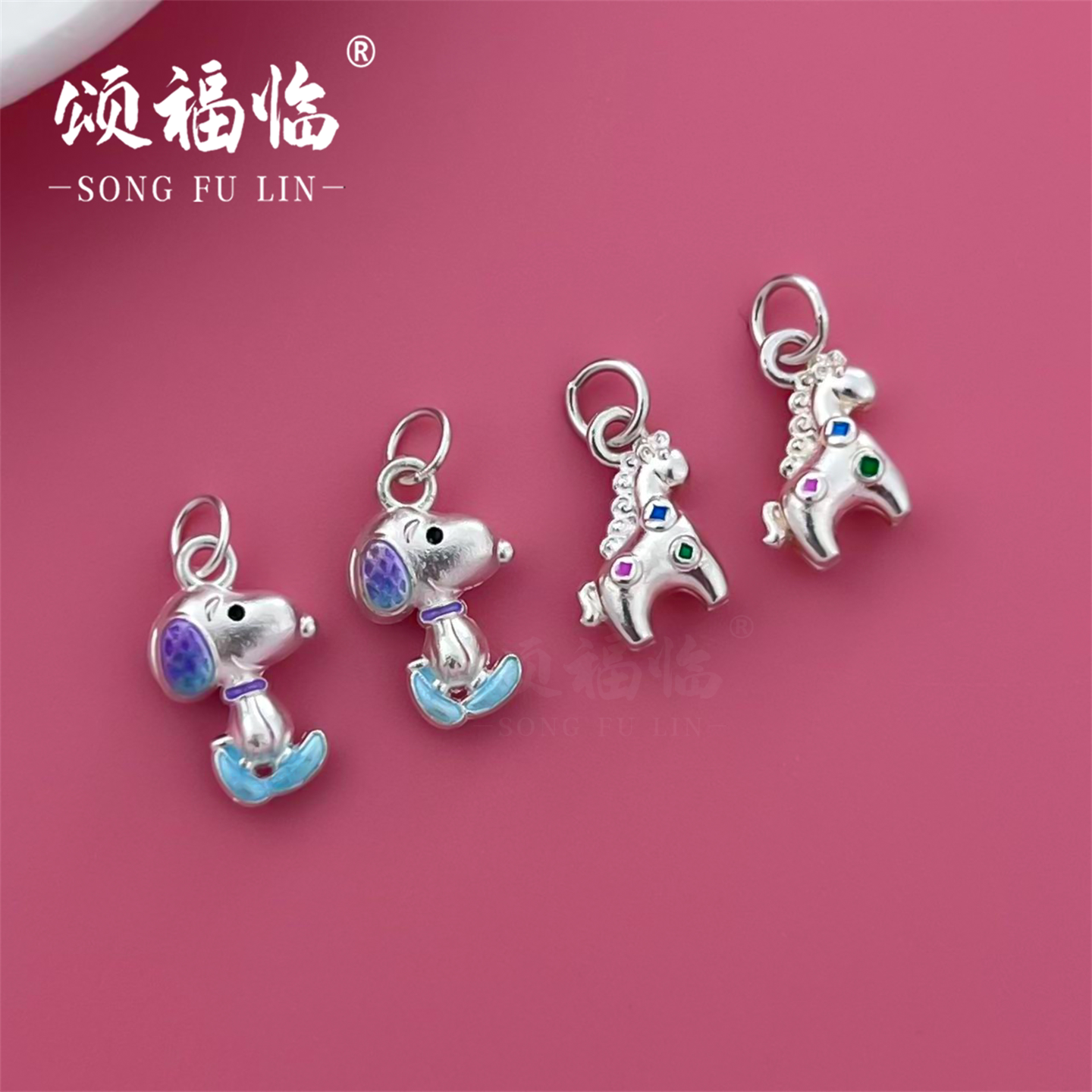 999纯银珐琅彩盘缠3D卡通小