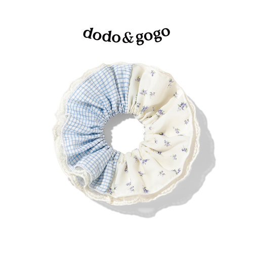 DODOGOGO甜美碎花格子拼接发圈