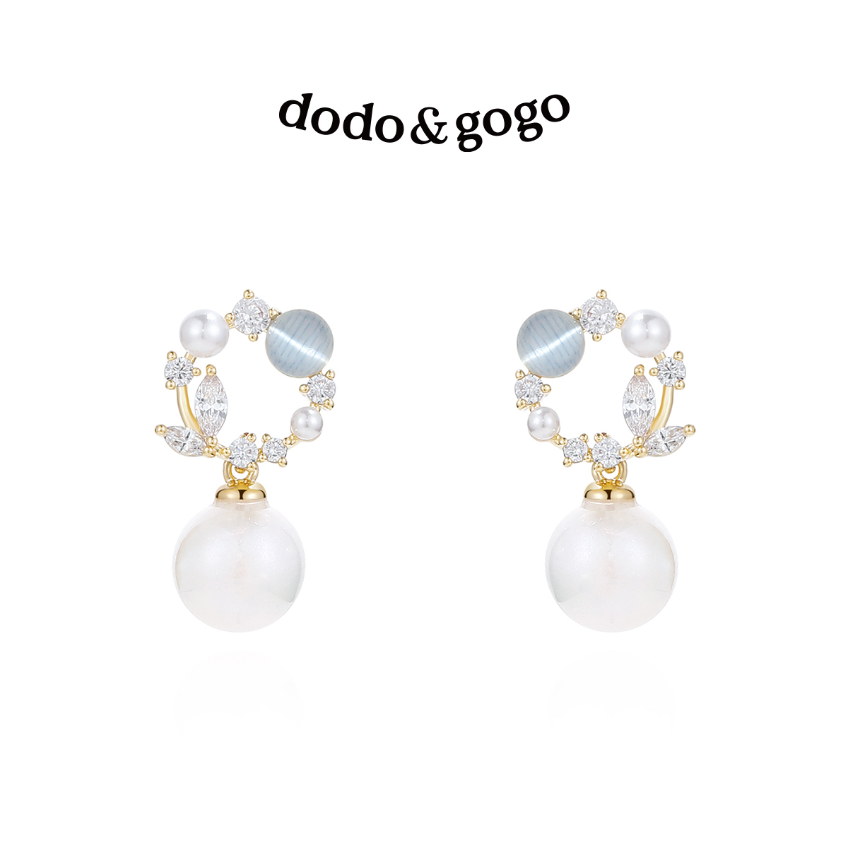 DODOGOGO猫眼石珍珠耳环女2025新款轻奢高级感无耳洞耳夹耳饰耳钉 - 封面
