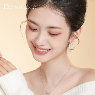 气质轻奢精致耳钉一款 DODOGOGO闪钻爱心耳环女2025新款 两戴耳饰