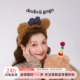 DODOGOGO毛绒格纹蝴蝶结头箍女2026巨好看 秋冬可爱发饰 发箍新款