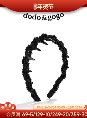 DODOGOGO黑色缠绕布艺发箍女2026新款气质高级感压发带齿防滑头箍