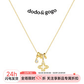 DODOGOGO镂空四叶花项链女款 秋冬毛衣链轻奢小众锁骨链颈链吊坠