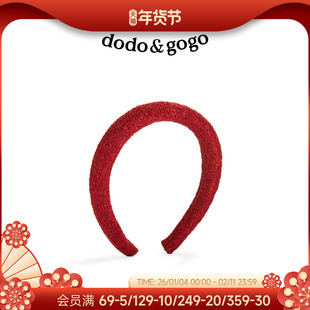 DODOGOGO红色喜庆发箍女2026新款秋冬高颅顶洗脸头箍