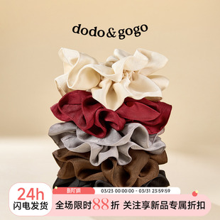 DODOGOGO高级感缎面大肠发圈2026新款 女韩系发饰扎丸子头皮筋头绳