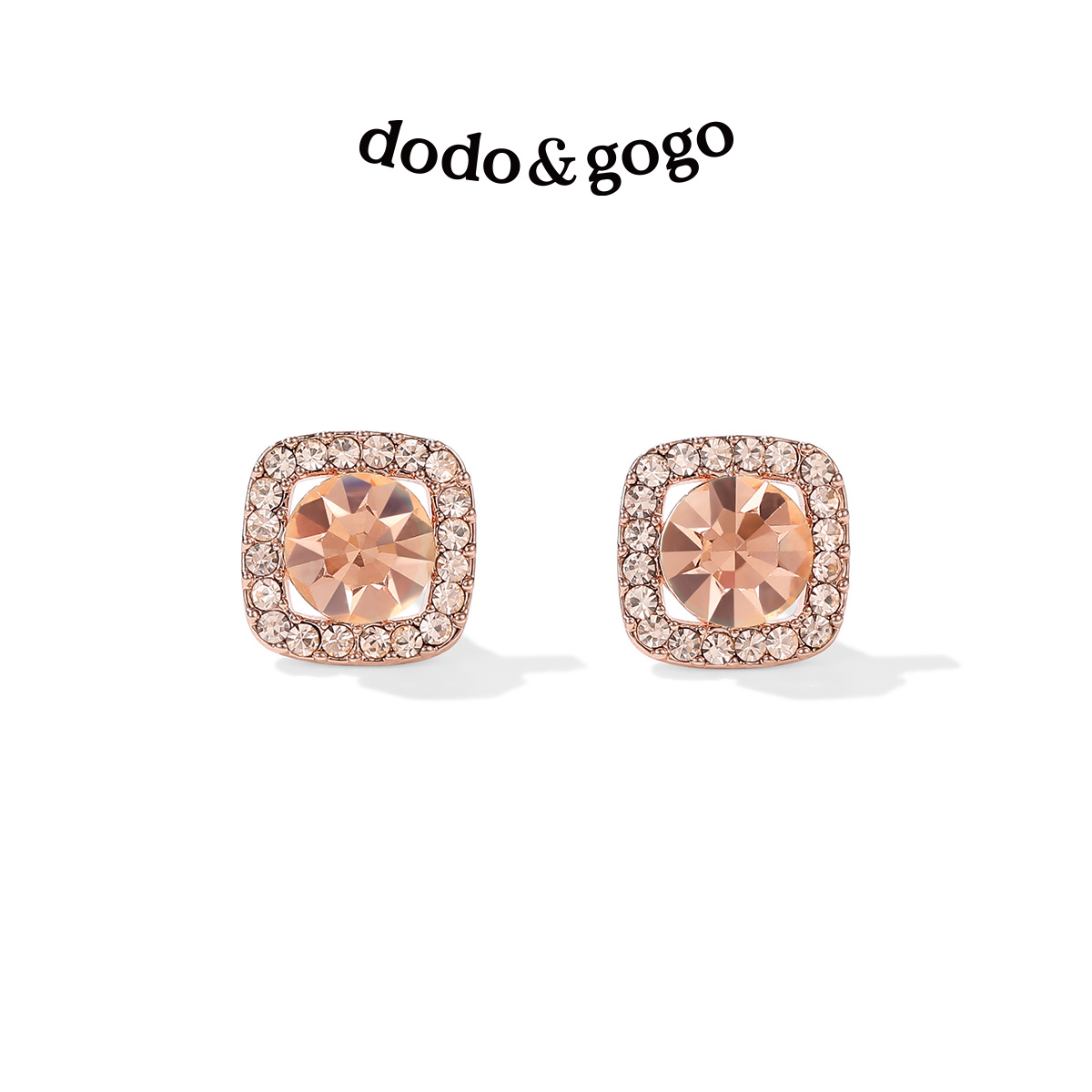 DODOGOGO几何方块锆石耳钉