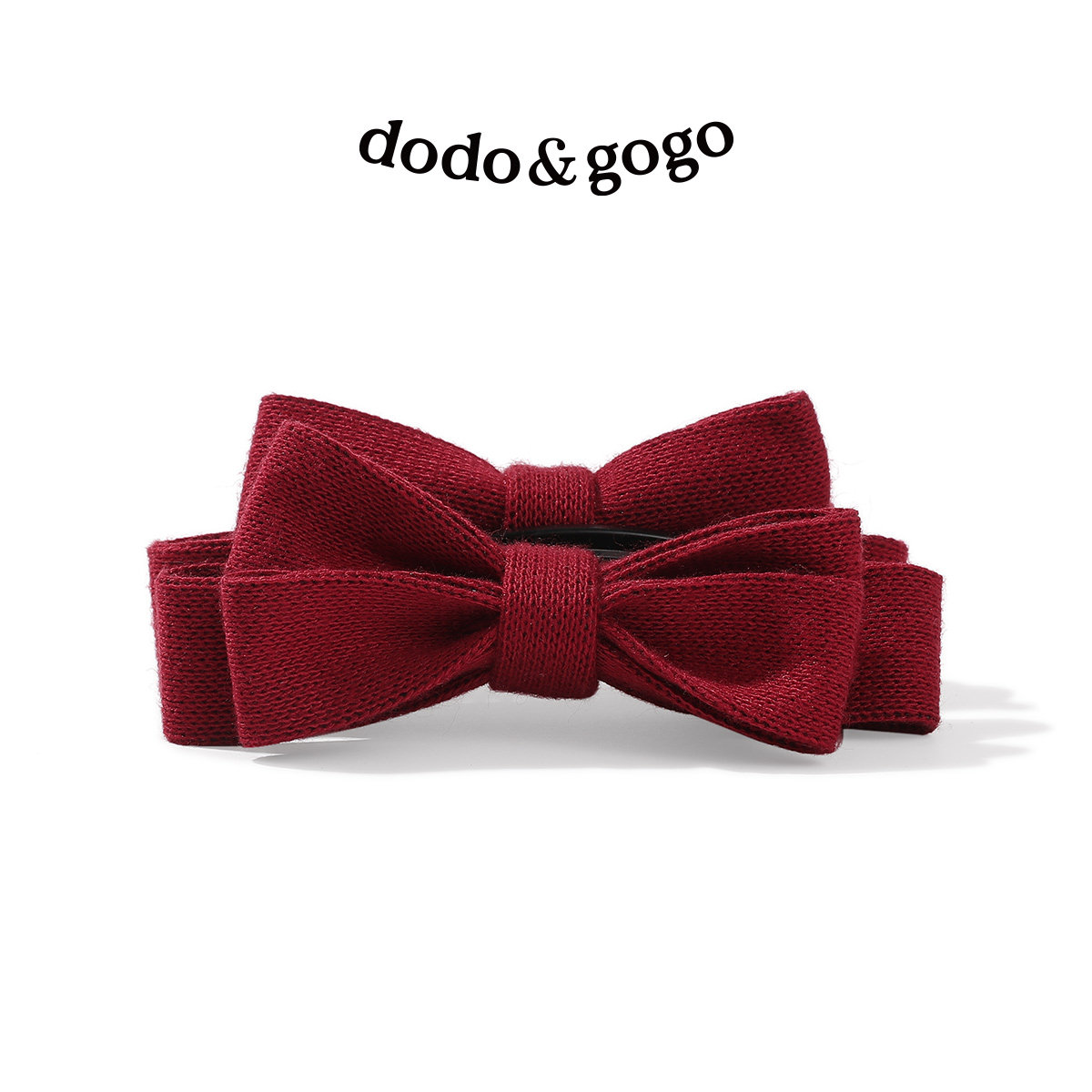 DODOGOGO针织双面蝴蝶结发抓女2026新款新年红色香蕉夹竖夹发饰