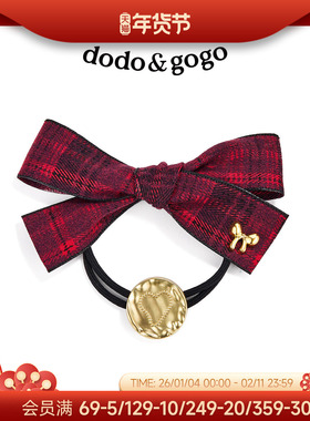 DODOGOGO红色蝴蝶结发圈女2026新款发绳韩系甜美高弹力头绳发饰