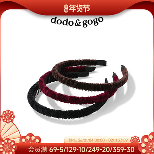 DODOGOGO纯色丝绒发箍女2026新款带齿高颅顶洗脸头箍日常外出发饰