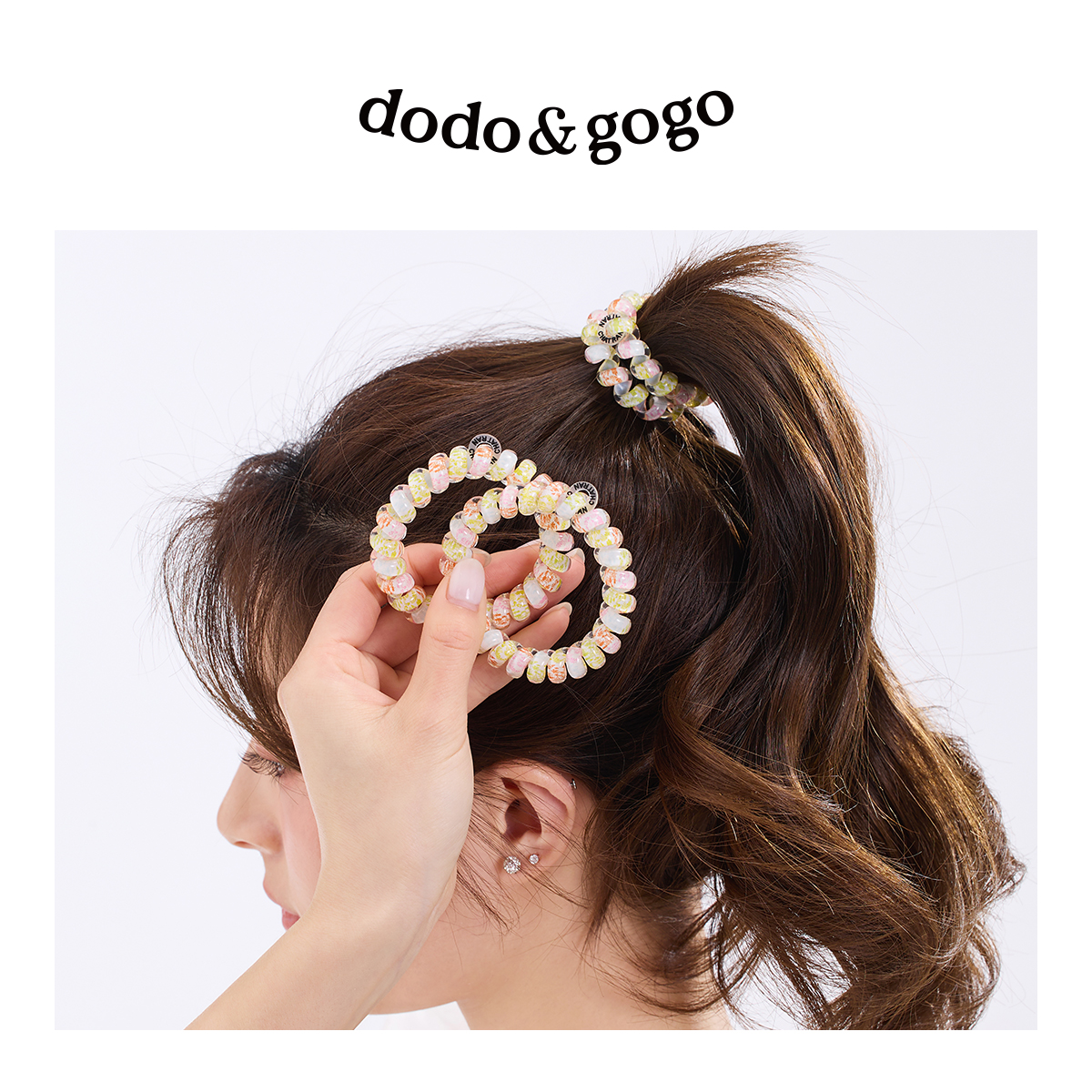 DODOGOGO韩版电话线发圈头饰高弹力耐用扎头无痕皮筋发饰马尾头绳