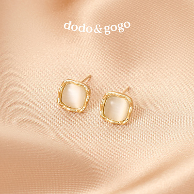 DODOGOGO猫眼石耳钉2024新款耳环