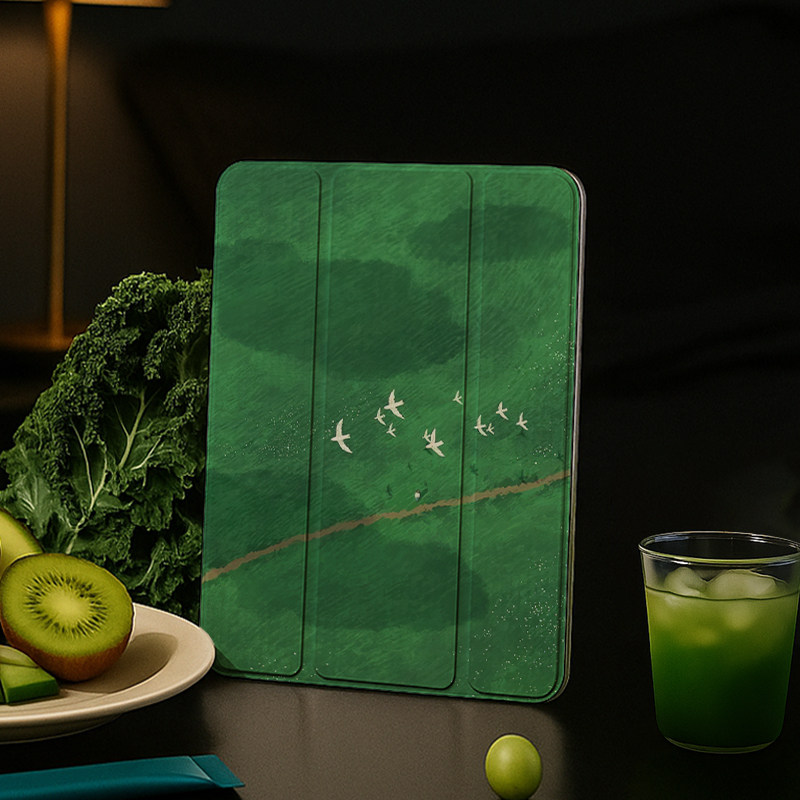 720适用苹果ipadair7保护套旋转壳10.2平板11代带笔槽pro12.9亚克力壳13透明5全包边绿色鸟群matepad11高颜值,3C数码配件,平板电脑保护套/壳,淘宝优惠券,粉丝福利购,淘宝优惠卷