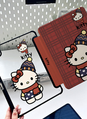 iPad10保护壳透明air5带笔槽ipad6代套mini7平板kt防弯pro11防摔10.2薄9代10.9亚克力可爱猫咪2024旋转壳11.5