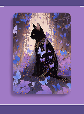 适用新款ipadpro11保护套带笔槽10.9寸10.2硅胶7六代mini6平板猫咪18软壳Air2第9代9.7包air5无笔槽五代休眠4