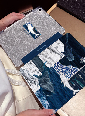 磁吸亚克力ipad11保护壳搭扣带笔槽10代pro11寸air6文艺mini7水母鲸鲨matepadair12保护套高颜值2025新款11.5