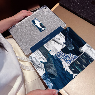 磁吸亚克力ipad11保护壳搭扣带笔槽10代pro11寸air6文艺mini7水母鲸鲨matepadair12保护套高颜值2025新款11.5