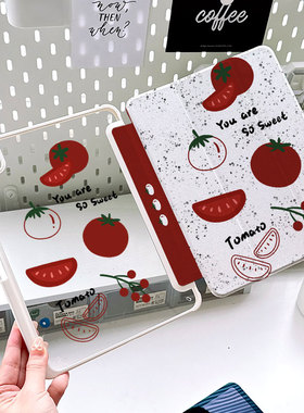 ipadair4/5保护壳亚克力带笔槽ipad壳可旋转横竖屏air6简约白番茄pro11西红柿mini6透明保护套matepadair11.5