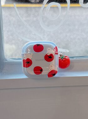ins风番茄猫咪适用新款华为Freebuds7i耳机壳freeclip夹耳式保护套4i/5i/6i软壳卡通se2华为6耳机盒pro2/pro3