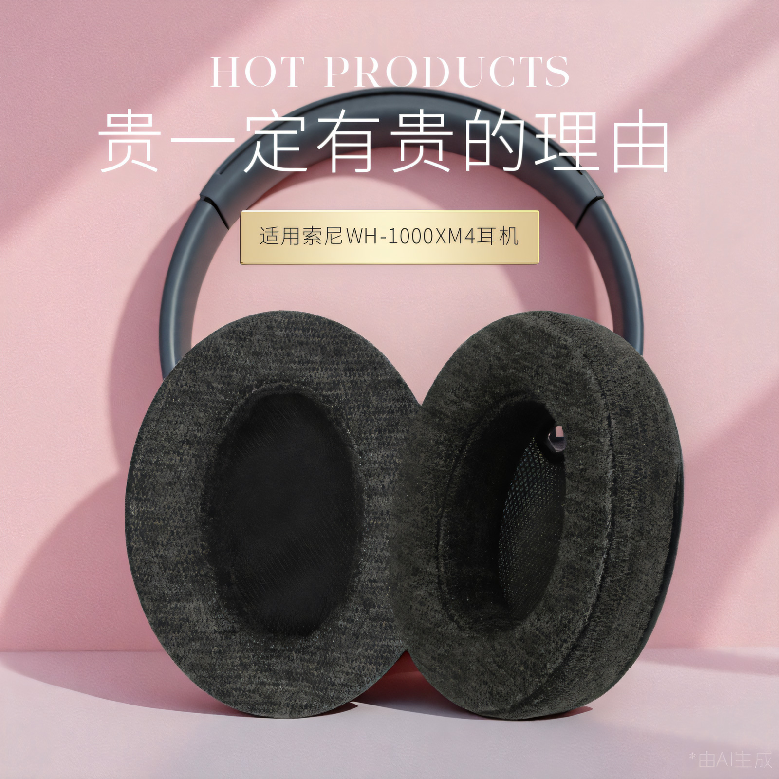 适用Sony索尼WH 1000XM4耳机套wh1000xm4耳罩xm4耳机海绵垫套替换