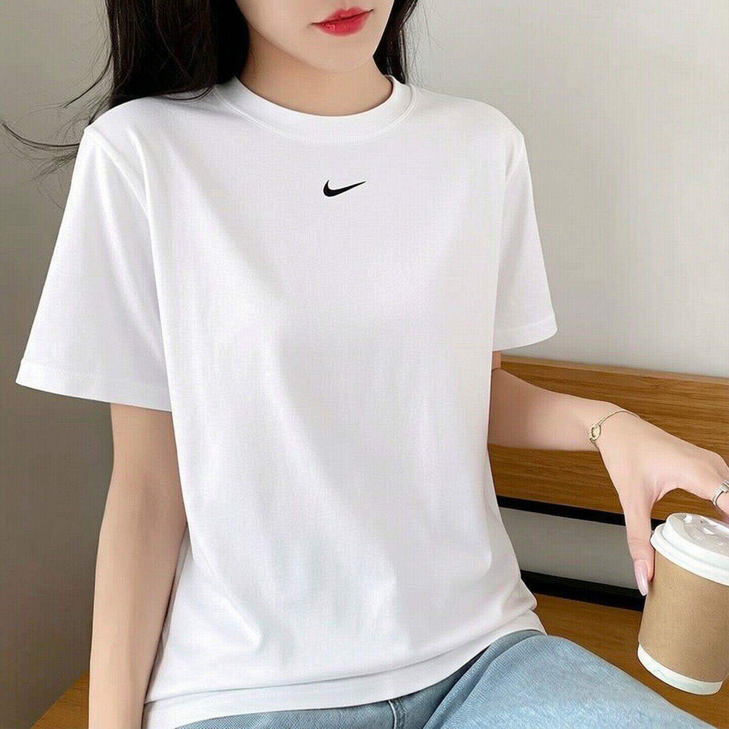 Nike耐克纯棉白色短袖女