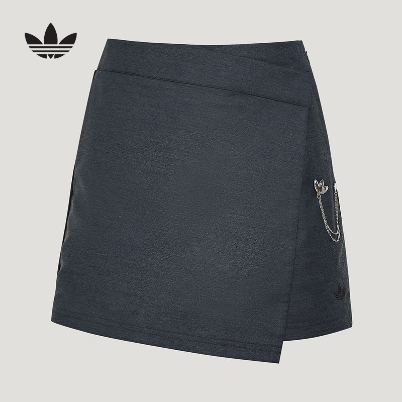adidas阿迪达斯三叶草春季女简约舒适梭织休闲气质运动裙裤KV8874