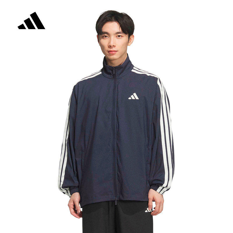 adidas阿迪达斯防晒UPF50+速干牛仔布运动宽松夹克外套春男KR2547