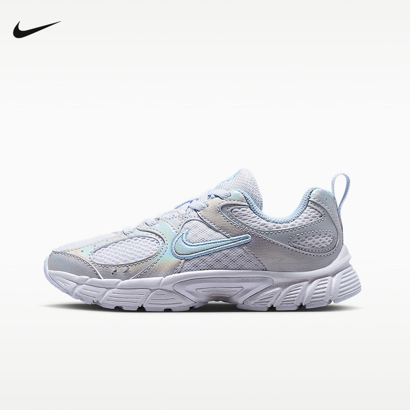 NIKE耐克男女小童鞋镭射渐变V5 RNR透气网面轻便运动鞋IQ7406-001