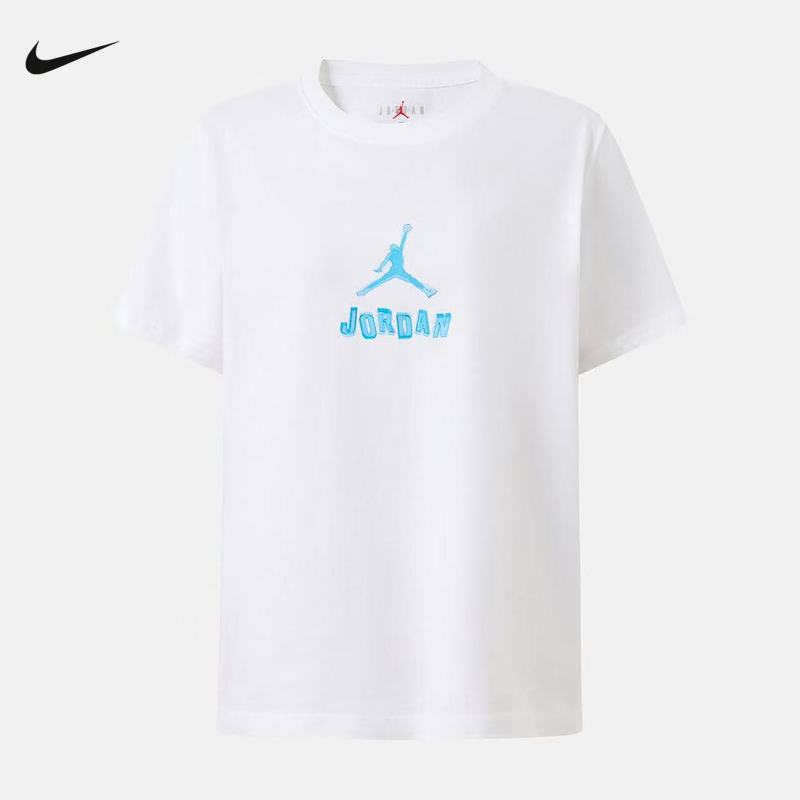 NIKE耐克男童T恤夏季新款背部印花运动休闲短袖针织衫IZ8358-100