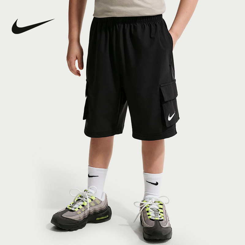 Nike耐克男童新款工装多口袋运动休闲百搭舒适针织短裤IW7926-010