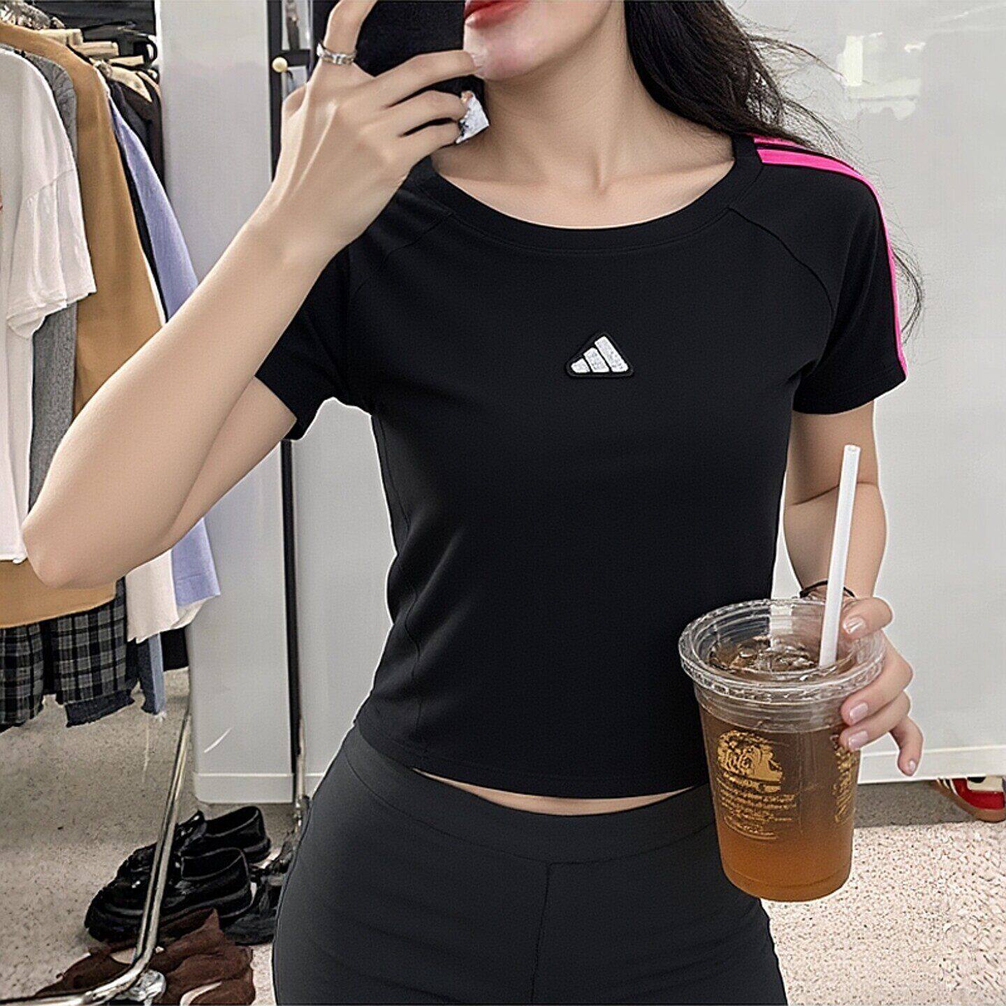 Adidas短款T恤女夏季新款