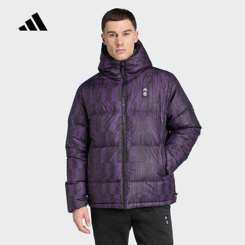 Adidas阿迪达斯男子新款冬季曼联足球双面穿运动休闲羽绒服JN2890