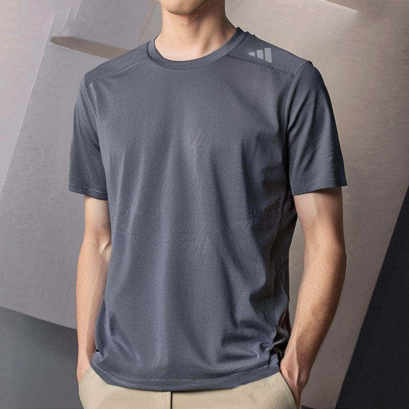 Adidas灰色短袖男夏季新