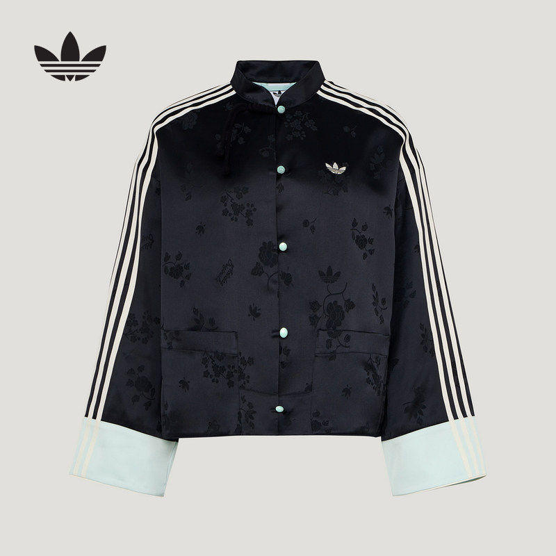 adidas阿迪达斯三叶草新中式提花运动夹克2026夏女梭织外套KY5741