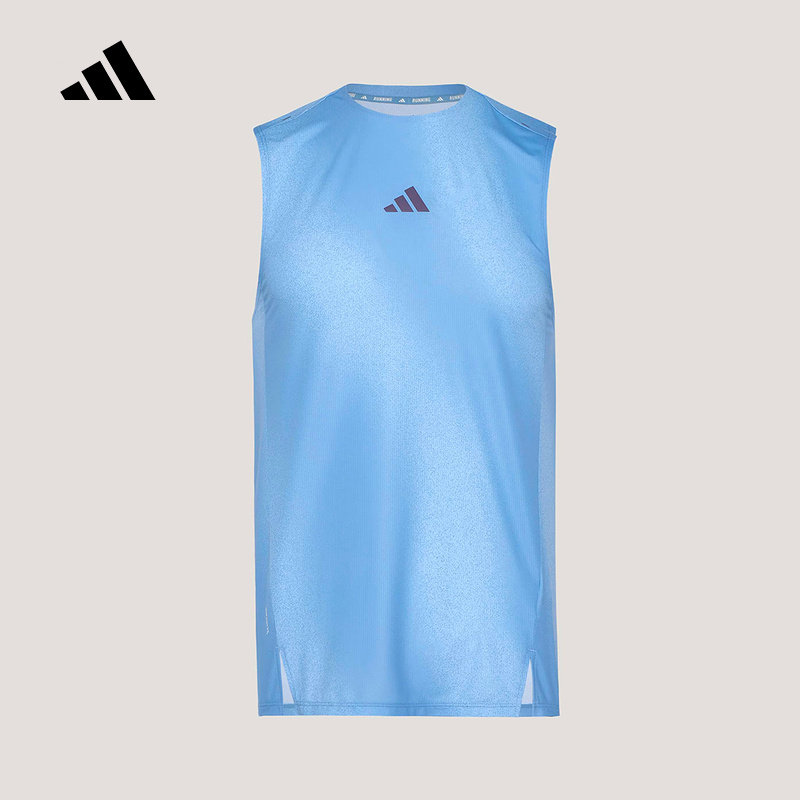 adidas阿迪达斯速干跑步侧开叉修身无袖T恤春夏男训练背心 KY5047