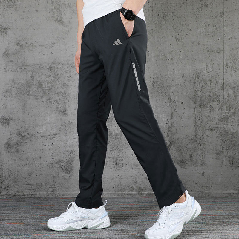 Adidas黑色梭织长裤男夏