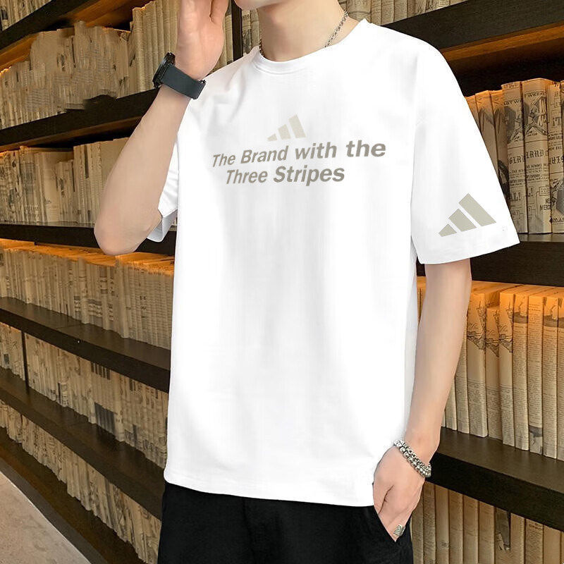 白色T恤男士短袖Adidas新