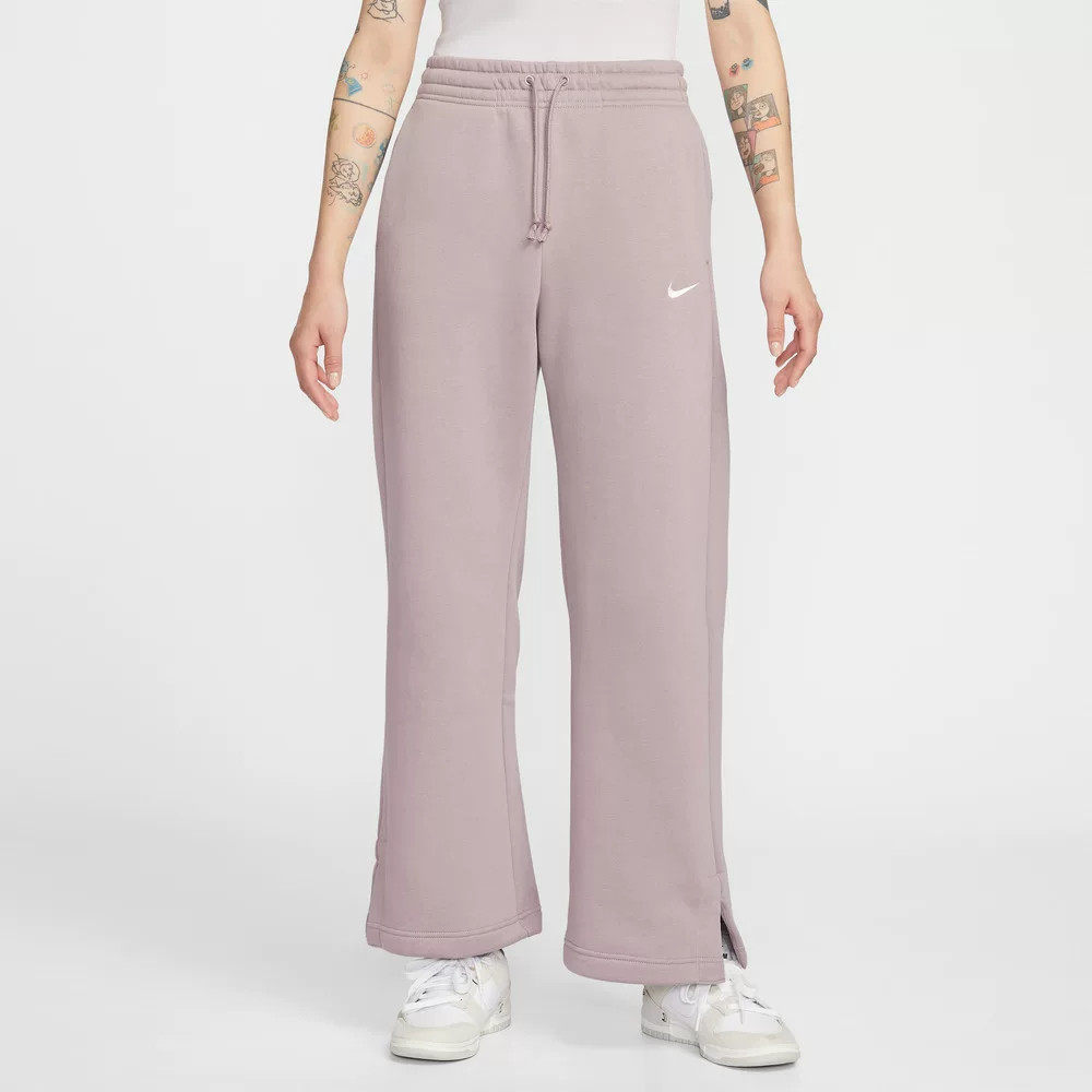 Nike耐克新款女子抽绳阔腿长裤运动休闲舒适针织裤简约运动风潮流