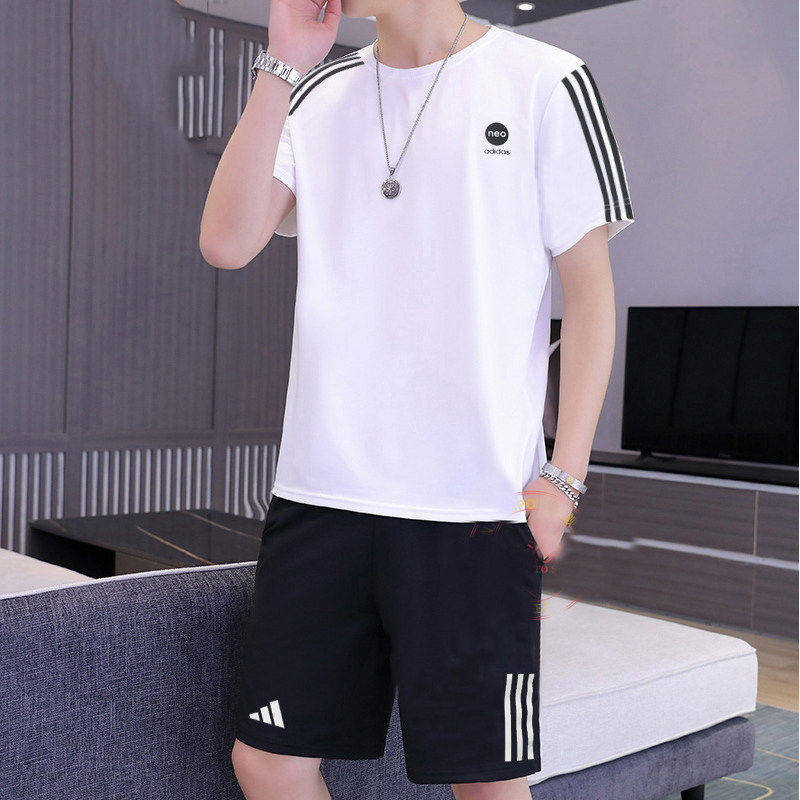 Adidas运动套装男夏季新