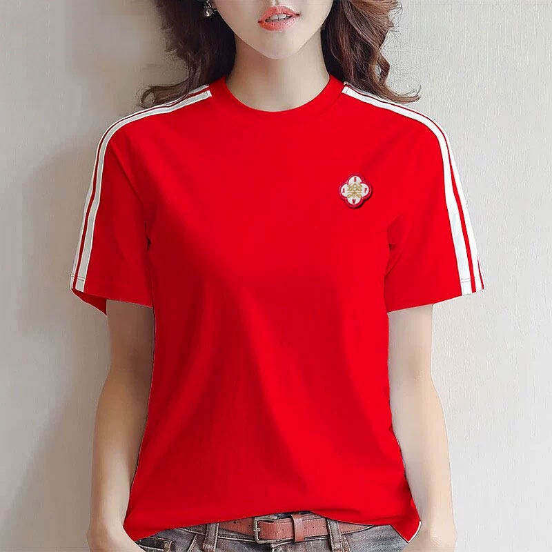 Adidas短袖女夏季新款红