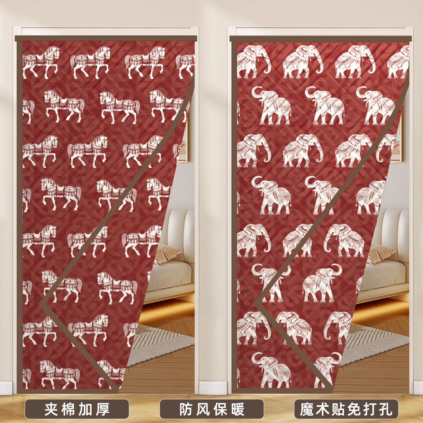 2025新款中式棉门帘保暖防风防寒