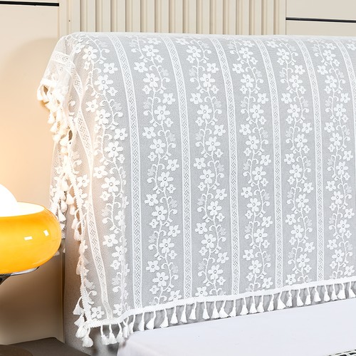 床头盖布盖巾法式纯色蕾丝花边