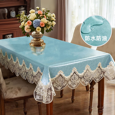 复古蕾丝皮革餐桌布防烫防油防水