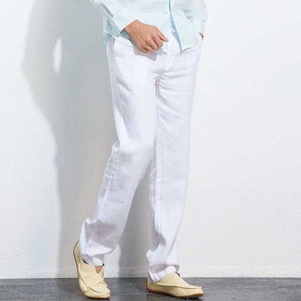 UAISI 优艾丝 100%亚麻 男式休闲长裤 天猫优惠券折后￥158包邮（￥198-40优惠券）多色可选 赠纯棉T恤