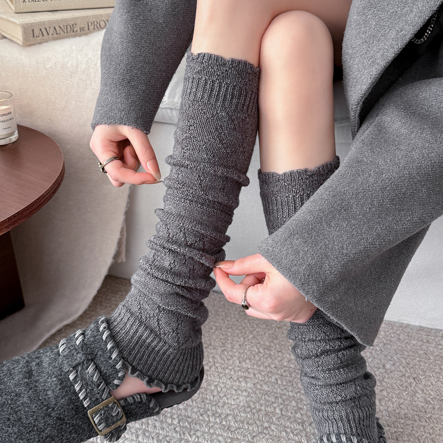 灰色袜套2025新款冬羊毛小腿袜腿套堆堆袜长筒袜配靴子厚袜子保暖,女士内衣/男士内衣/家居服,长筒袜,淘宝优惠券,粉丝福利购,淘宝优惠卷