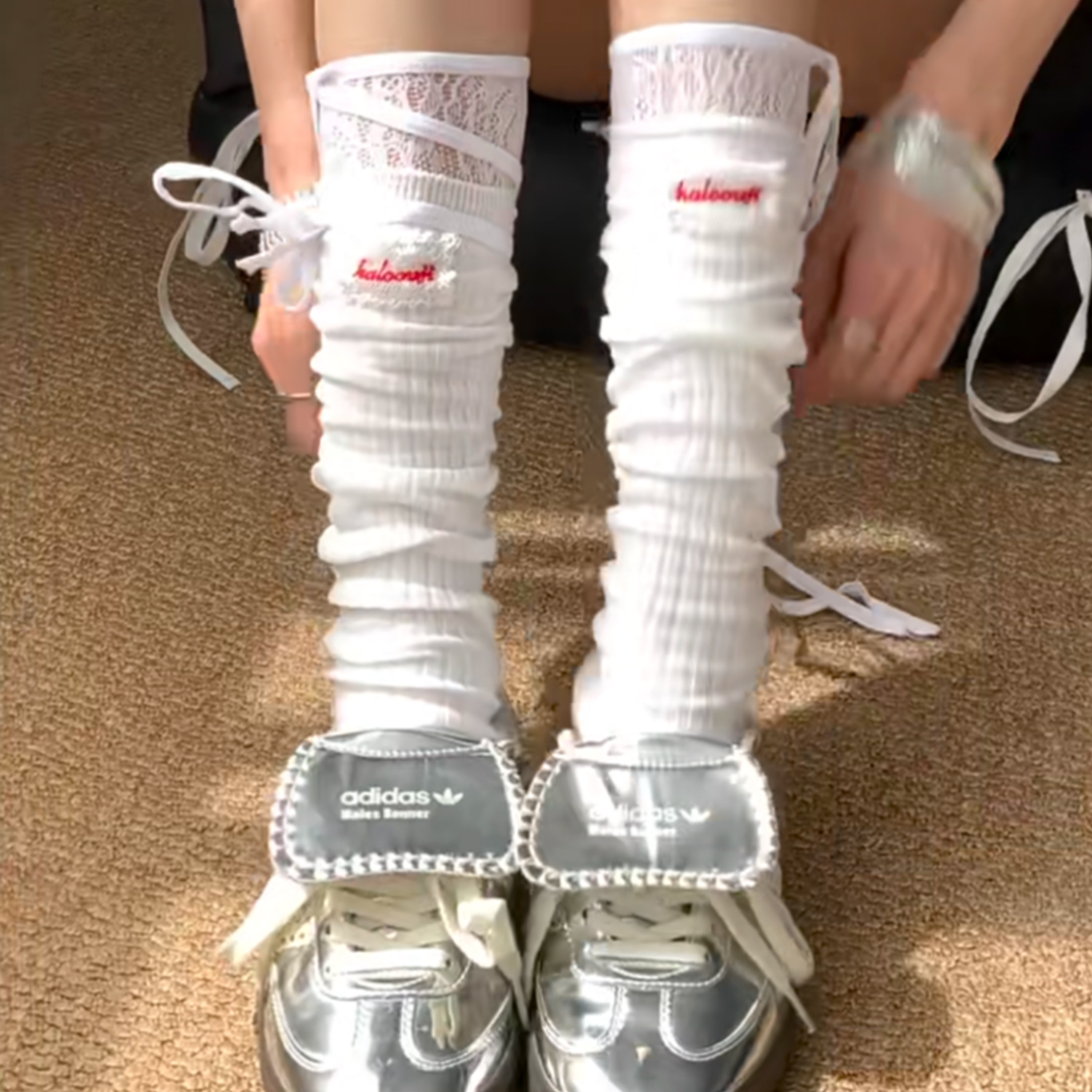 袜套堆堆袜薄款白色小腿袜芭蕾风