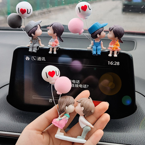 汽车内饰品中控台后视镜情侣摆件